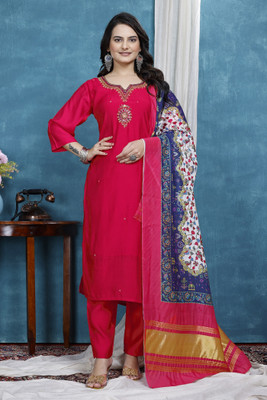 shankhpushpi Embellished Kurta, Trouser/Pant & Dupatta Set