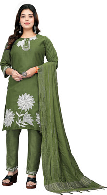 Varni Enterprise Embroidered Kurta, Trouser/Pant & Dupatta Set
