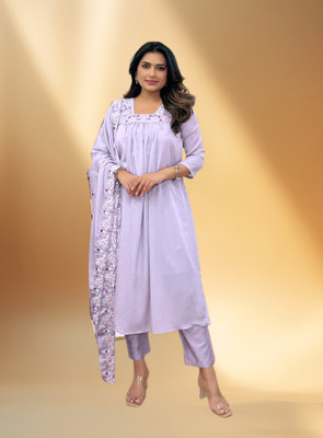 KHANJAN FASHION Embroidered Kurta, Trouser/Pant & Dupatta Set
