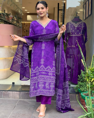 ZIBLON Printed Kurta, Trouser/Pant & Dupatta Set