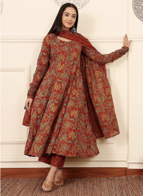 ETHINCVILLAA Women Kurta Palazzo Dupatta Set