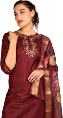ROZRI Embroidered Kurta, Trouser/Pant & Dupatta Set