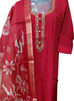 PRITH CRAFT Solid Kurta, Trouser/Pant & Dupatta Set