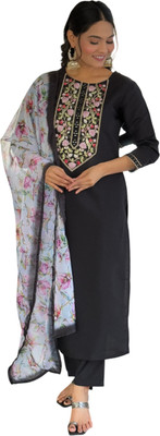 SwirlStyle Embroidered Kurta, Salwar & Dupatta Set