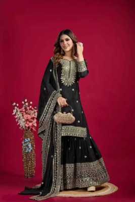 SHIV NAND FASHION Embroidered Kurta, Palazzo & Dupatta Set
