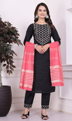 Avnisa Enterprise Embroidered Kurta, Trouser/Pant & Dupatta Set