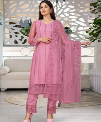 PRINSH STORE Embroidered Kurta, Palazzo & Dupatta Set