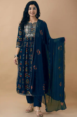 Rasemia Embroidered Kurta, Trouser/Pant & Dupatta Set