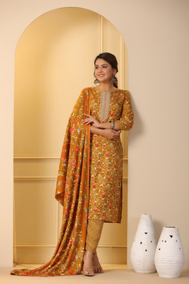 Seemrat Floral Print Kurta, Trouser/Pant & Dupatta Set