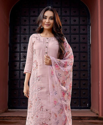 Royal Export Embroidered Kurta, Trouser/Pant & Dupatta Set