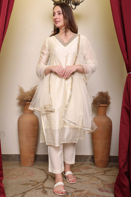 Keshia Embroidered Kurta, Trouser/Pant & Dupatta Set