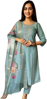 Goori Creation Embroidered Kurta, Trouser/Pant & Dupatta Set