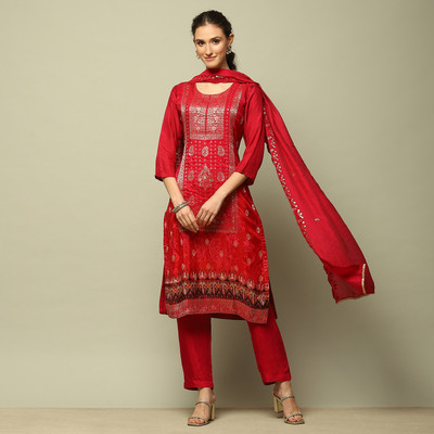 RANGRITI Embroidered Kurta, Trouser/Pant & Dupatta Set