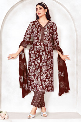 SHREE JEENMATA COLLECTION Printed Kurta, Salwar & Dupatta Set