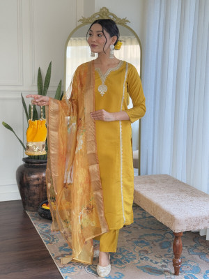 Tylissa Embroidered Kurta, Trouser/Pant & Dupatta Set