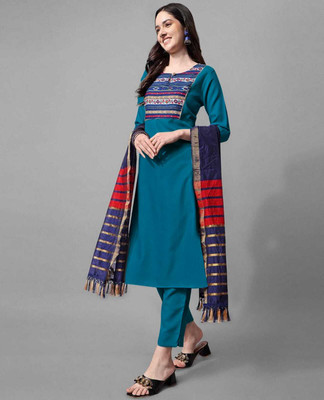 Thezaara Self Design Kurta, Trouser/Pant & Dupatta Set