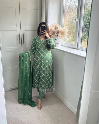 HAMOFY Embroidered Kurta, Trouser/Pant & Dupatta Set