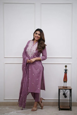 HOUSE OF COMMON Embroidered Kurta, Trouser/Pant & Dupatta Set