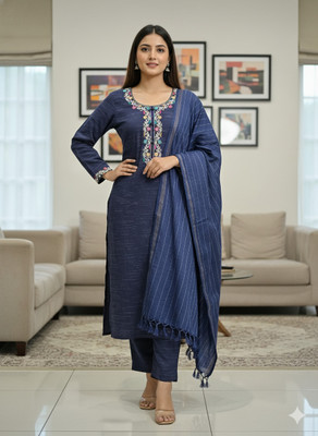 MRSStarFashion Embroidered Kurta, Trouser/Pant & Dupatta Set