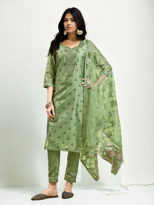 sagarika Embroidered Kurta, Trouser/Pant & Dupatta Set