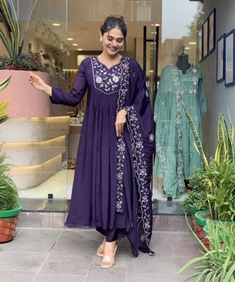 MITRA CREATION Embroidered Kurta, Trouser/Pant & Dupatta Set