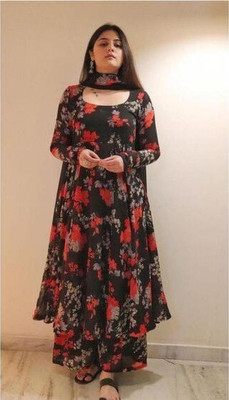 ZIFIS ENTERPRISE Floral Print Anarkali Kurta, Bottom & Dupatta Set