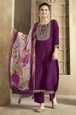 R4milA Embroidered Kurta, Trouser/Pant & Dupatta Set