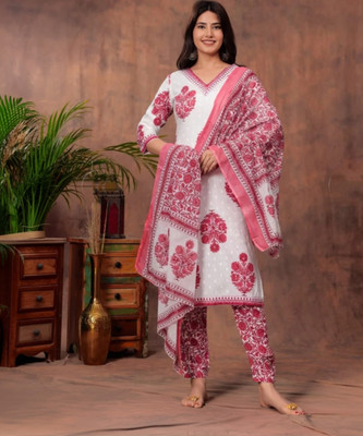 FABFOZY Printed Kurta, Trouser/Pant & Dupatta Set