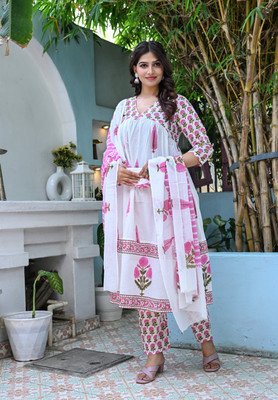 vasuprada Floral Print Kurta, Trouser/Pant & Dupatta Set