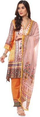 BIBA Floral Print, Printed Kurta, Trouser/Pant & Dupatta Set