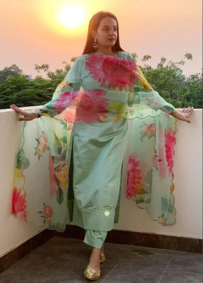 Piyuti Solid Kurta, Dhoti Pant & Dupatta Set