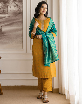 Skylee Embroidered Kurta, Salwar & Dupatta Set