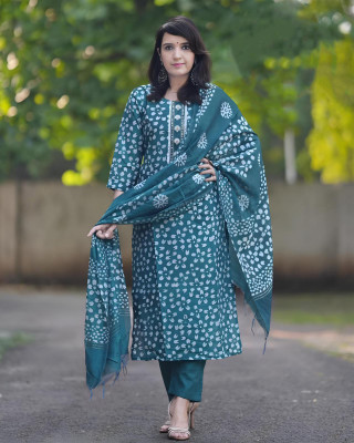 dearknot Embroidered, Printed Kurta, Trouser/Pant & Dupatta Set