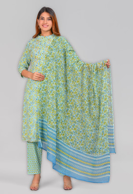 Yash Gallery Floral Print Kurta, Trouser/Pant & Dupatta Set