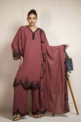 Amber Fashion Forever Self Design, Embroidered Kurta, Sharara & Dupatta Set