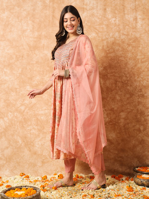HOUSE OF COMMON Embroidered Kurta, Trouser/Pant & Dupatta Set