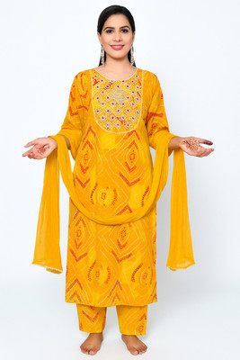 Hari Ecom Embroidered Kurta, Trouser/Pant & Dupatta Set
