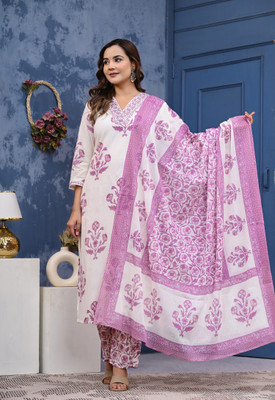 lovista Floral Print Kurta, Palazzo & Dupatta Set