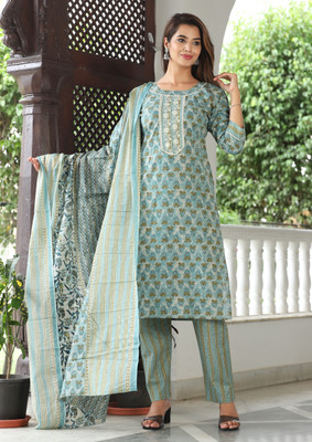 AF ASHA FABRICS Printed Kurta, Trouser/Pant & Dupatta Set