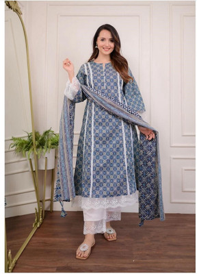 Adheesh Creation Self Design Kurta, Trouser/Pant & Dupatta Set