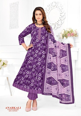 HD DESIGN Printed Anarkali Kurta, Bottom & Dupatta Set