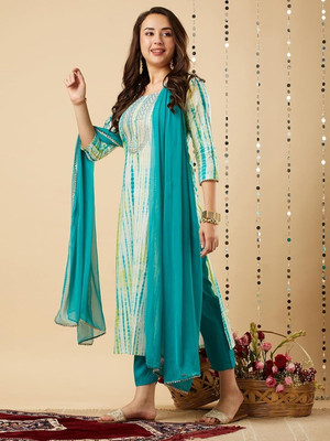 Jeeny Embroidered Kurta, Trouser/Pant & Dupatta Set