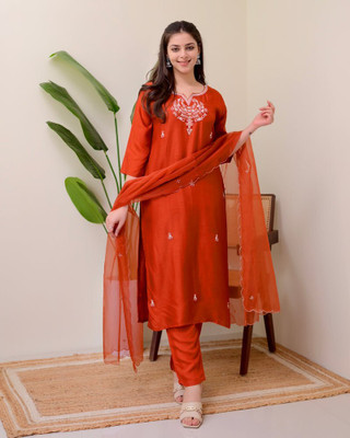 SDK Fashion Embroidered Kurta, Trouser/Pant & Dupatta Set