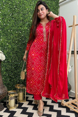PRAVIK Self Design Kurta, Trouser/Pant & Dupatta Set