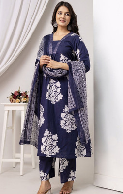 KRF FAB Embroidered, Printed Kurta, Trouser/Pant & Dupatta Set