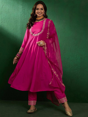Kvsfab Embroidered Kurta, Trouser/Pant & Dupatta Set
