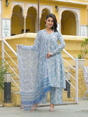 DIVENA Printed Kurta, Trouser/Pant & Dupatta Set