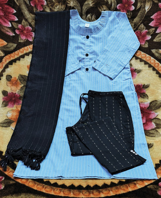 UMI CREATION Striped Kurta, Trouser/Pant & Dupatta Set