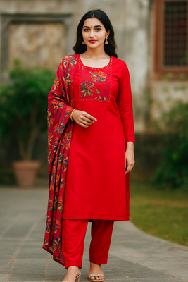 tanu Fashion Floral Print Kurta, Palazzo & Dupatta Set