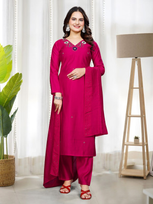 HBJ FASHION Self Design, Embroidered Kurta, Trouser/Pant & Dupatta Set